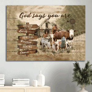 Jesus Landscape Poster: Farm Life  Poster Home Decor Gift Home Decor - Peaceful Farmhouse Gift for Christian