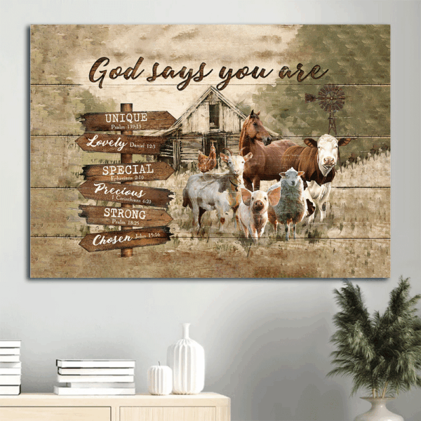 Jesus Landscape Poster: Farm Life  Poster Home Decor Gift Home Decor – Peaceful Farmhouse Gift for Christian