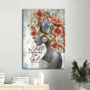 Jesus Portrait Poster: Stunning Flower Painting  Poster Home Decor Gift for Christian Home Decor - Be Still and Know God