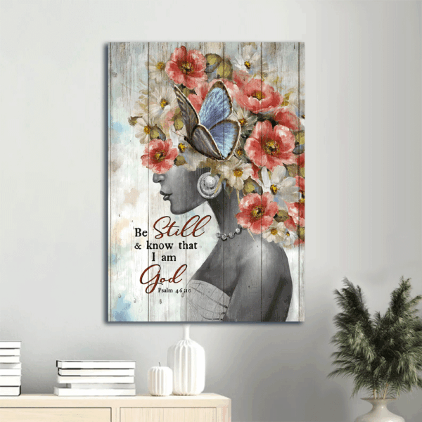 Jesus Portrait Poster: Stunning Flower Painting  Poster Home Decor Gift for Christian Home Decor – Be Still and Know God