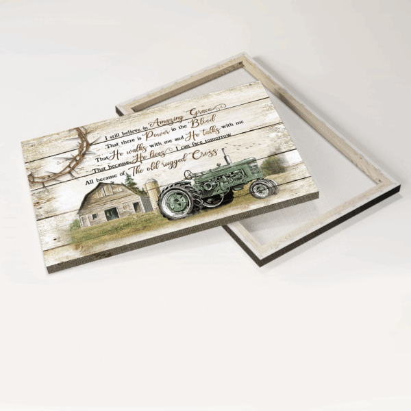 Jesus Landscape Poster Home Decor Gift – Farm Tractor Cross  Poster Home Decor Gift – Christian Wall Art