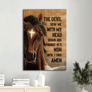 Jesus Portrait Poster Home Decor Gift - Horse Face & Cross Symbol  Poster Home Decor Gift - Christian Gift
