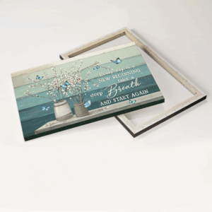 Christian Home Decor: Jesus Landscape Poster with Blue Butterfly - New Beginning Wall Art Gift 3