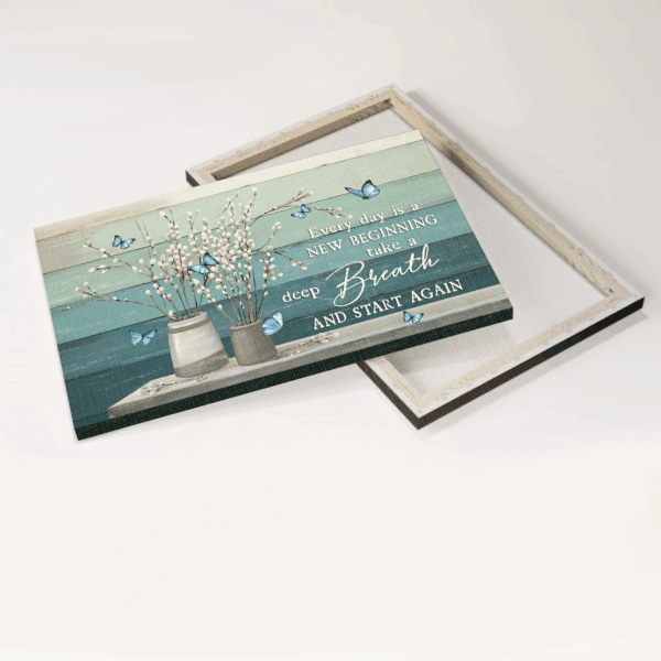 Christian Home Decor: Jesus Landscape Poster with Blue Butterfly – New Beginning Wall Art Gift