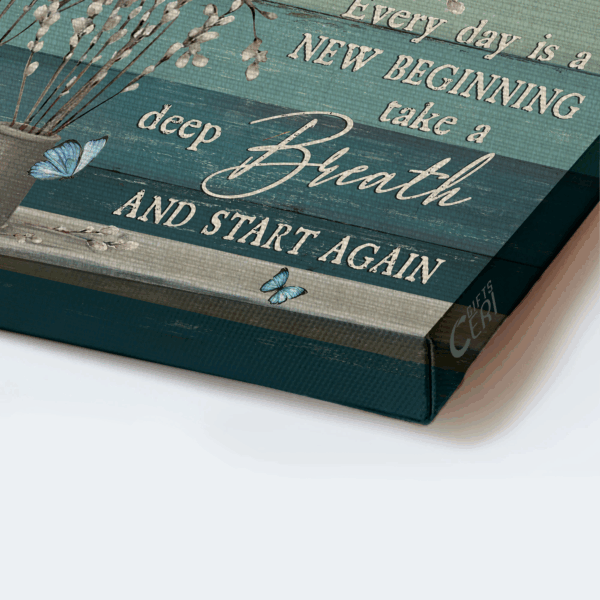 Christian Home Decor: Jesus Landscape Poster with Blue Butterfly – New Beginning Wall Art Gift