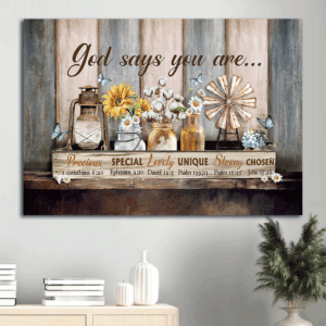 Jesus Landscape Poster - Flower Painting & Vintage Picture - Christian Home Decor Gift