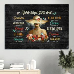 Jesus Landscape Poster Home Decor Gift - Christian Wall Art with Flower Girl and Butterfly  Poster Home Decor Gift