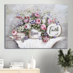 Jesus Landscape Poster Home Decor Gift - Flower Garden & Butterfly  Poster Home Decor Gift for Christian Wall Art