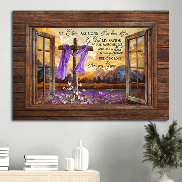 Jesus Landscape Poster Home Decor Gift – Purple Flower Field Meadow  Poster Home Decor Gift Wall Art for Christian