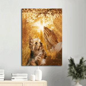 Yorkshire Terrier Dog Portrait Poster - Unique Christian Home Decor Gift for Dog Lovers