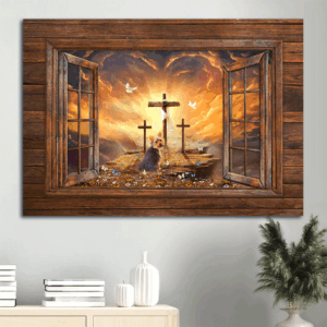 Yorkshire Terrier Dog Landscape Poster - Sunset Painting for Dog Lovers & Christians