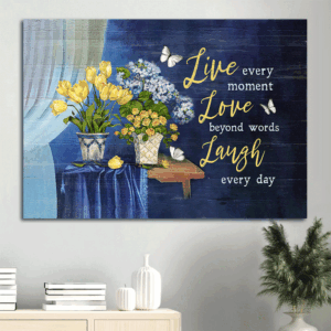 Christian Home Decor Gift: Jesus Landscape & Still Life Painting Poster - Live Love Laugh Beyond Words