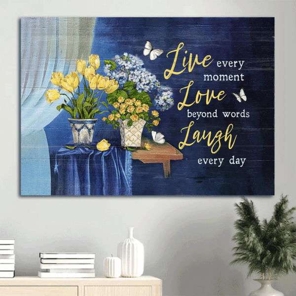 Christian Home Decor Gift: Jesus Landscape & Still Life Painting Poster – Live Love Laugh Beyond Words