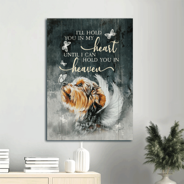 Yorkshire Terrier Dog Portrait Poster – Angel Wings Crystal Butterfly Jesus – Home Decor Gift for Dog Lovers and Christians