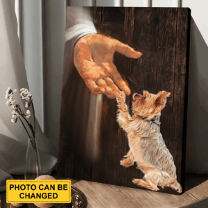 Hand of God Jesus Portrait Poster - Home Decor Gift for Dog Lovers and Christians