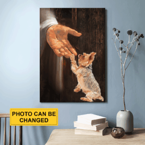 Hand of God Jesus Portrait Poster - Home Decor Gift for Dog Lovers and Christians 1
