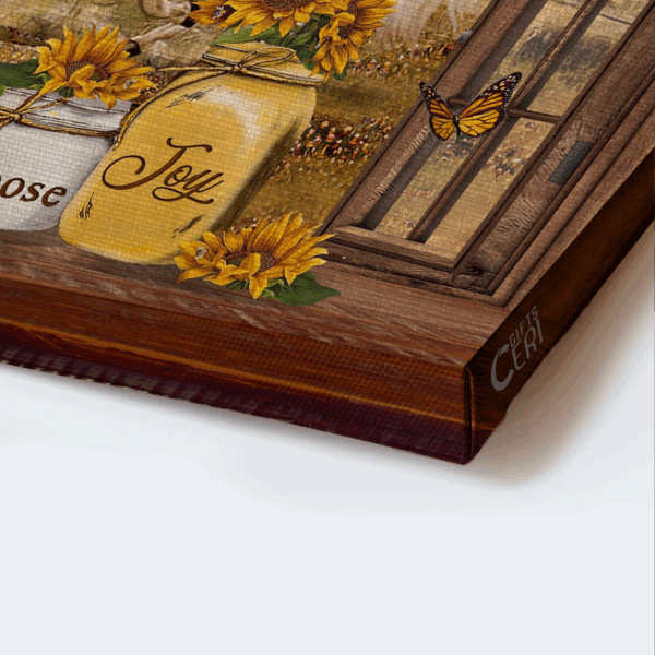 Christian Home Decor Gift: Jesus Landscape Poster with Horse Butterfly Sunflower Farm – Choose Joy Today