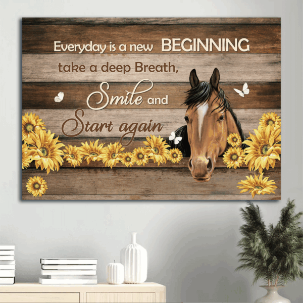 Jesus Landscape Poster Home Decor Gift – Horse Butterfly Sunflower – Gift For Christian – New Beginning Art