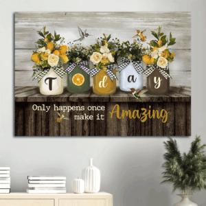 Christian Landscape Poster Home Decor Gift - Flower Vase Lemon Hummingbird  Poster Home Decor Gift - Today Only Make It Amazing! - Wall Art Prints