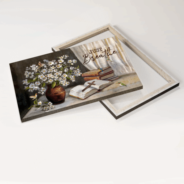 Christian Home Decor Gift: Jesus Landscape Poster with Flower Vase Books Cross  Poster Home Decor Gift – Christian Wall Art Prints