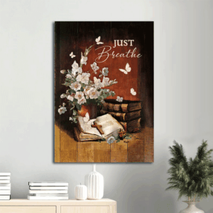 Christian Home Decor Gift: Jesus Portrait Poster with Flower Vase Butterfly Cross &  Poster Home Decor Gift