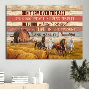 Christian Home Decor Gift: Jesus Horse & Farm Landscape Posters - Live in the Present
