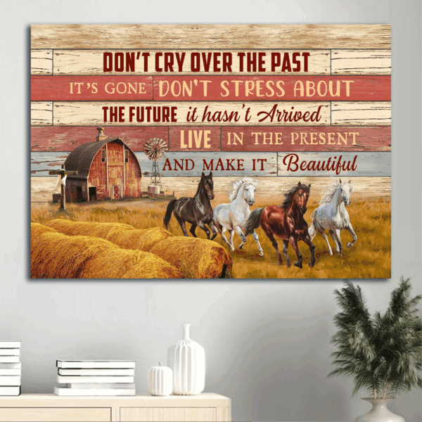 Christian Home Decor Gift: Jesus Horse & Farm Landscape Posters – Live in the Present