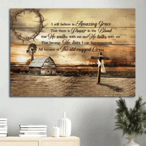Christian Home Decor Gift Set: Jesus Landscape Farm Sunset Posters - Amazing Grace Theme