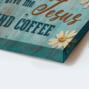 Jesus and Coffee Landscape Poster - Funny Cow Lovely Daisy Home Decor Gift for Christian 1