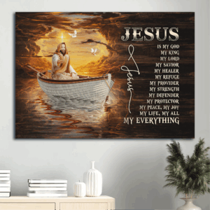 Jesus Landscape Poster: Home Decor Gift with Jesus Painting and Light from Heaven - Perfect Gift for Christians