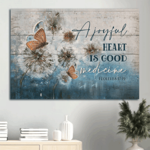 Christian Home Decor Gifts: Jesus Landscape Winter Forest Dandelion & Butterfly Poster
