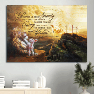 Jesus Hand & Lion Painting Landscape Poster - Perfect Christian Gift for Home Decor