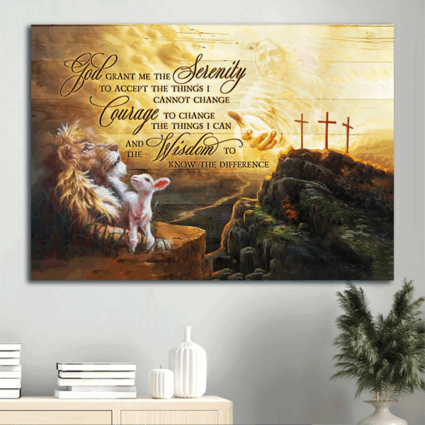 Jesus Hand & Lion Painting Landscape Poster – Perfect Christian Gift for Home Decor