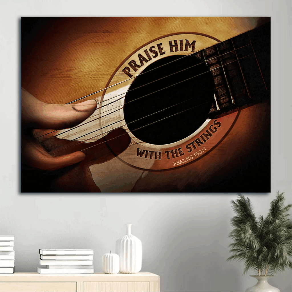 Jesus Landscape Poster Home Decor Gift – Hand of Jesus Playing Guitar – Christian Wall Art Jesus Landscape Poster Home Decor Gift – Hand of Jesus Playing Guitar – Christian Wall Art
