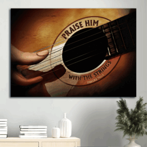 Jesus Landscape Poster Home Decor Gift - Hand of Jesus Playing Guitar - Christian Wall Art