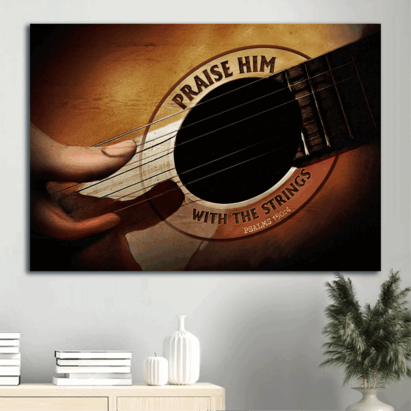 Jesus Landscape Poster Home Decor Gift – Hand of Jesus Playing Guitar – Christian Wall Art