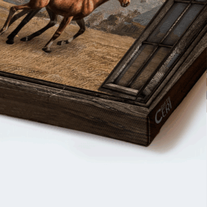 Jesus Landscape Horse Painting Window Frame Poster - Christian Home Decor Gift - New Beginning Grassland Art 1