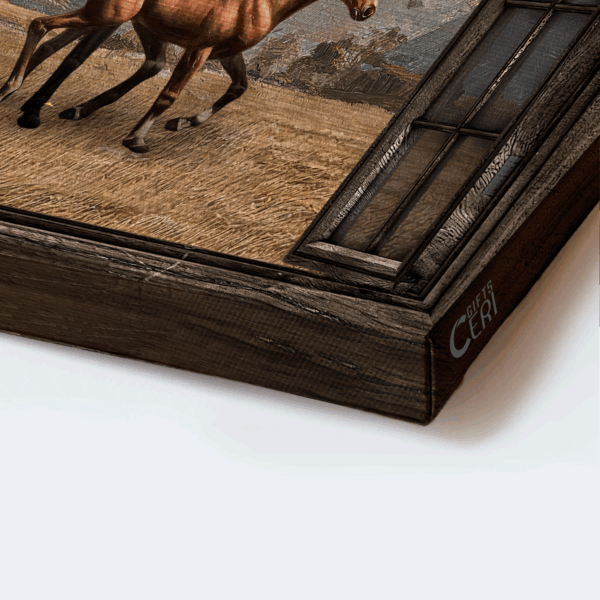 Jesus Landscape Horse Painting Window Frame Poster – Christian Home Decor Gift – New Beginning Grassland Art