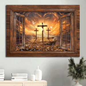 Jesus Landscape Poster: Sunset Painting Path to Heaven - Christian Home Decor Gift