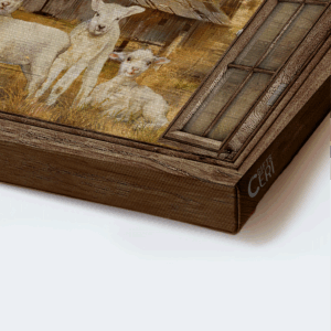 Christian Home Decor Gifts - Jesus & Lambs of God Poster Set - Be Still & Know - Window Frame & Old Barn Painting 1