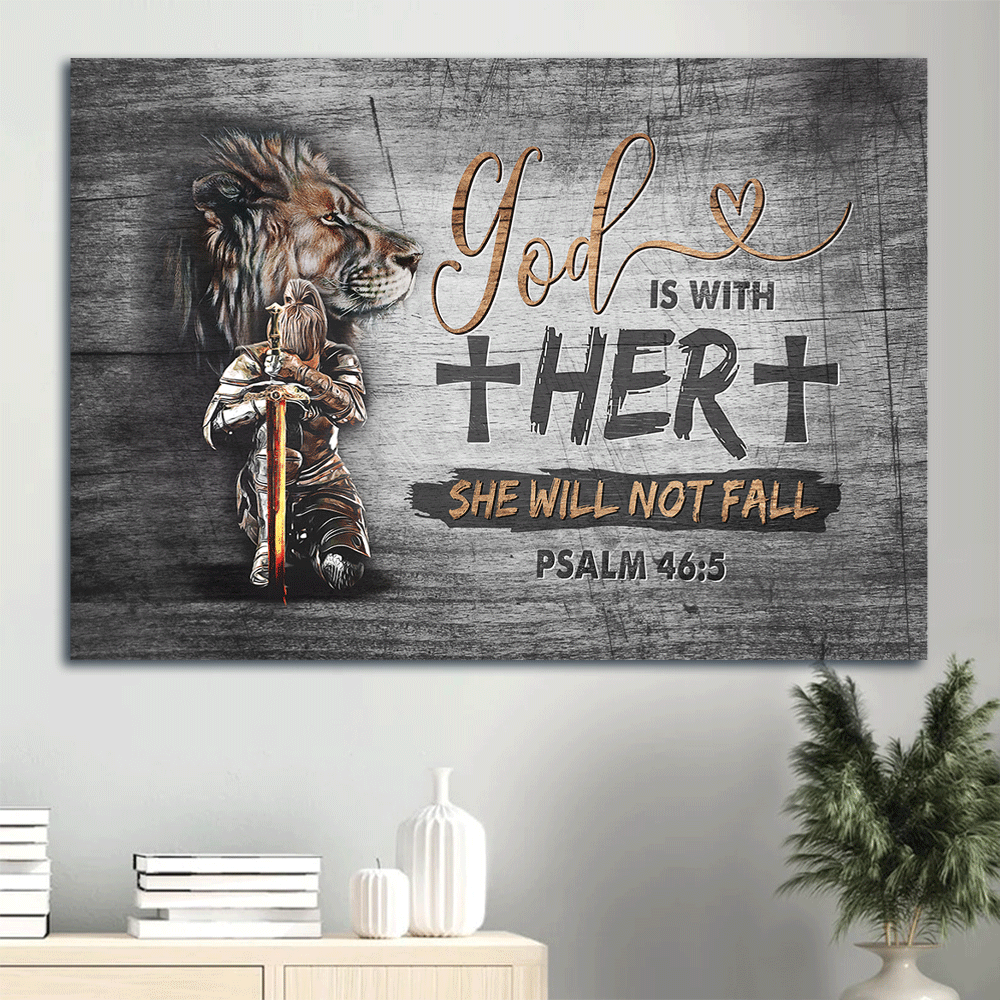 Jesus Landscape Poster: Woman Warrior & Lion of Judah Home Decor Gift for Christian Jesus Landscape Poster: Woman Warrior & Lion of Judah Home Decor Gift for Christian