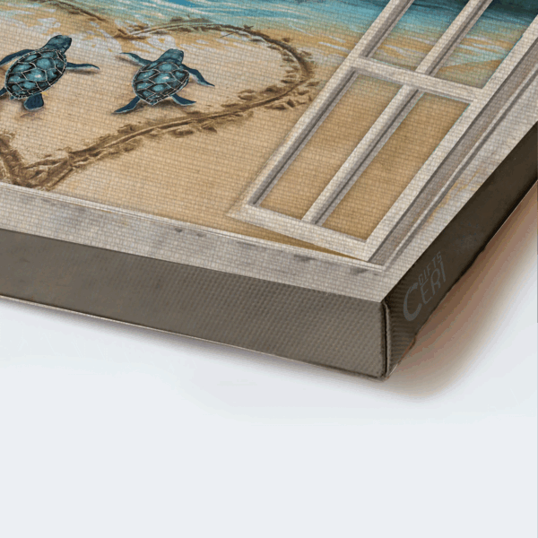 Faithful Jesus Landscape Poster Home Decor Gift – Christian Sea Turtle Drawing
