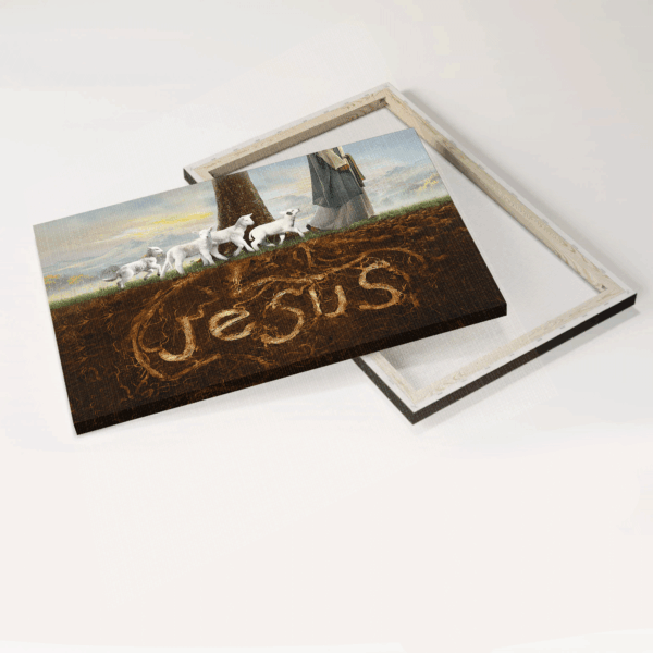Jesus Landscape Poster Home Decor Gift – Walking With Jesus in Amazing Forest – Gift for Christian
