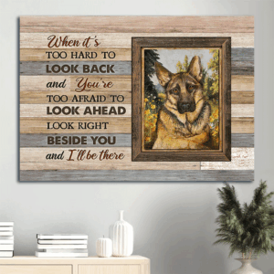 German Shepherd and Jesus Landscape Poster Home Decor Gift - Dog Lover Memorial Print