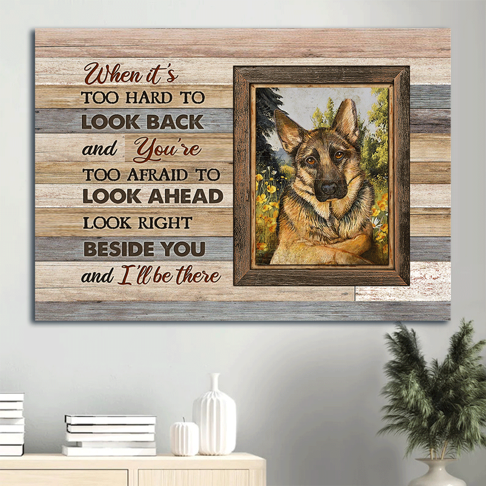 German Shepherd and Jesus Landscape Poster Home Decor Gift – Dog Lover Memorial Print German Shepherd and Jesus Landscape Poster Home Decor Gift – Dog Lover Memorial Print