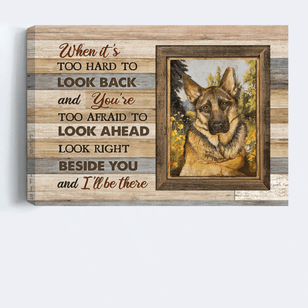 German Shepherd and Jesus Landscape Poster Home Decor Gift – Dog Lover Memorial Print