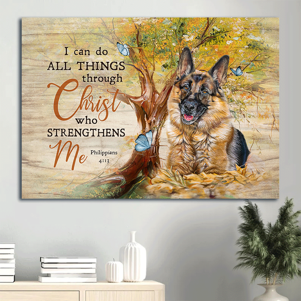 German Shepherd & Jesus Landscape Poster – Dog Lover Gift with Christian Wall Art German Shepherd & Jesus Landscape Poster – Dog Lover Gift with Christian Wall Art