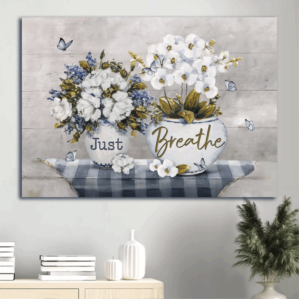 Jesus Landscape & Flower Painting Poster Home Decor Gift – Christian Gift – Just Breathe Jesus Landscape & Flower Painting Poster Home Decor Gift – Christian Gift – Just Breathe