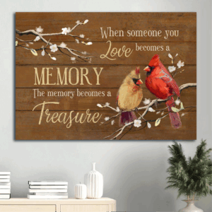 Christian Home Decor Poster Gift Set - Jesus Landscape & Cardinal White Peach Blossom - Memory Treasure Gift
