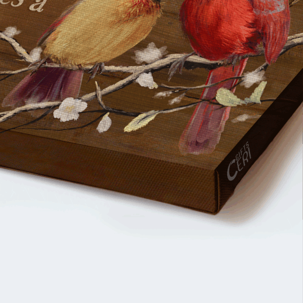 Christian Home Decor Poster Gift Set – Jesus Landscape & Cardinal White Peach Blossom – Memory Treasure Gift